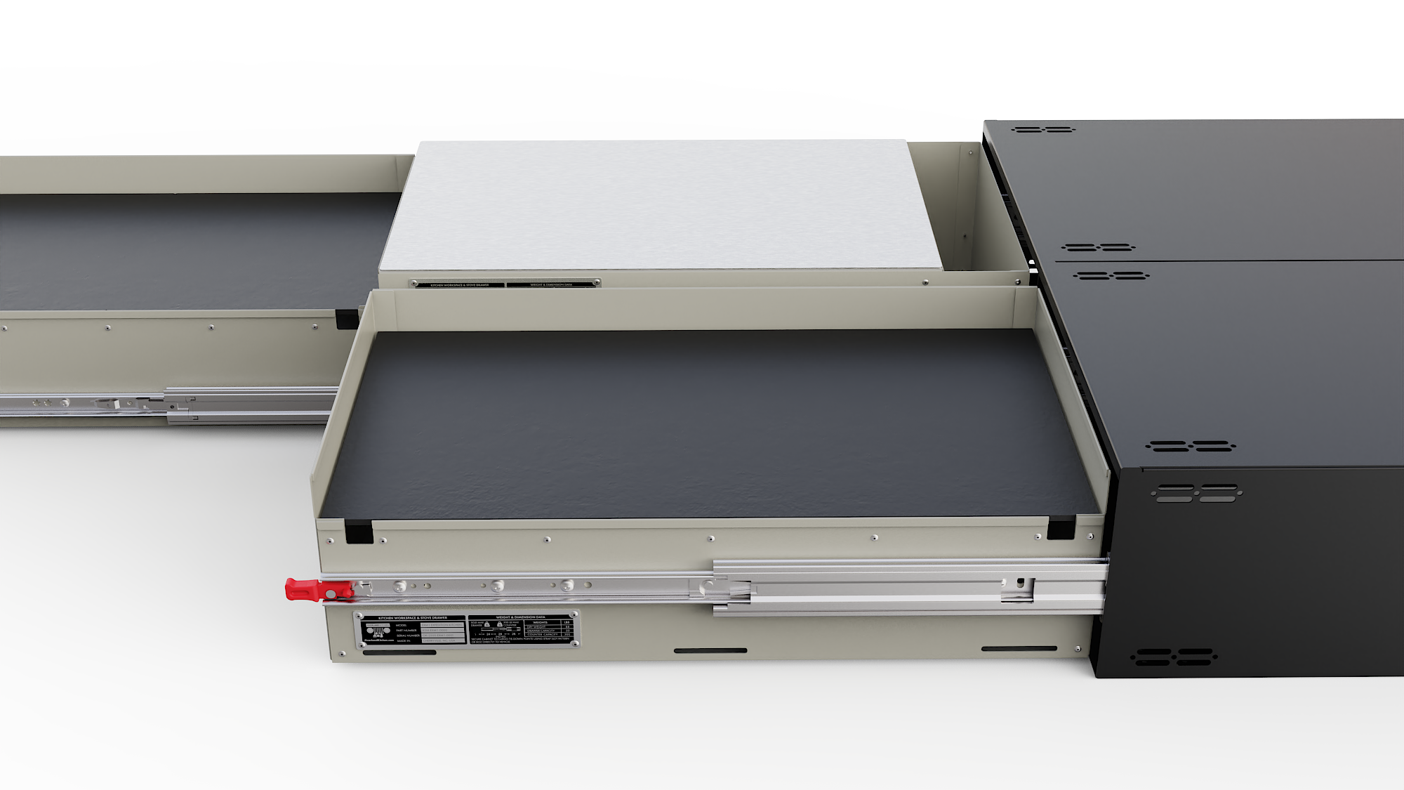 EXM2 Low Profile Drawer Cabinet for Vehicle Kitchen System